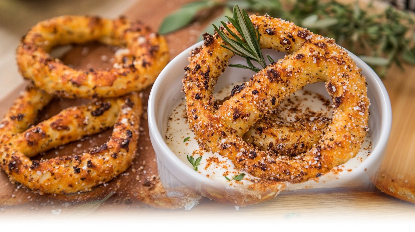 Ingredients for garlic ranch pretzels, including pretzels, ranch seasoning, garlic powder, and olive oil.